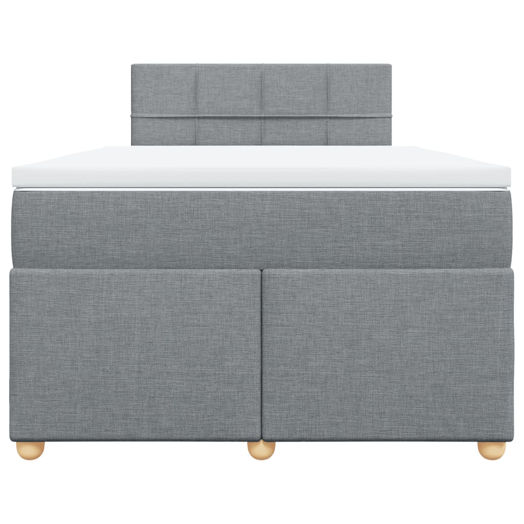 vidaXL Boxspring met matras stof lichtgrijs 120x200 cm grijs, foto 4
