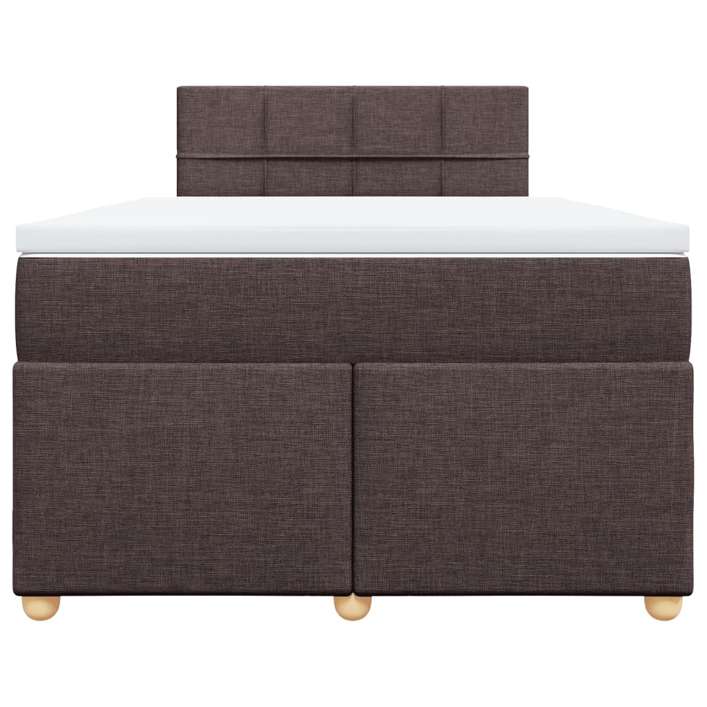 vidaXL Boxspring met matras stof donkerbruin 120x200 cm bruin, foto 4