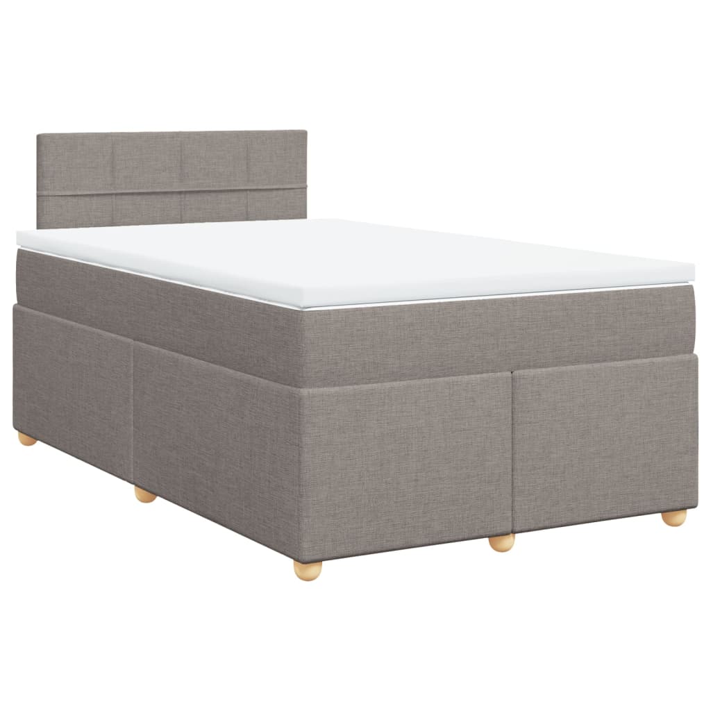 vidaXL Boxspring met matras stof taupe 120x200 cm, foto 3
