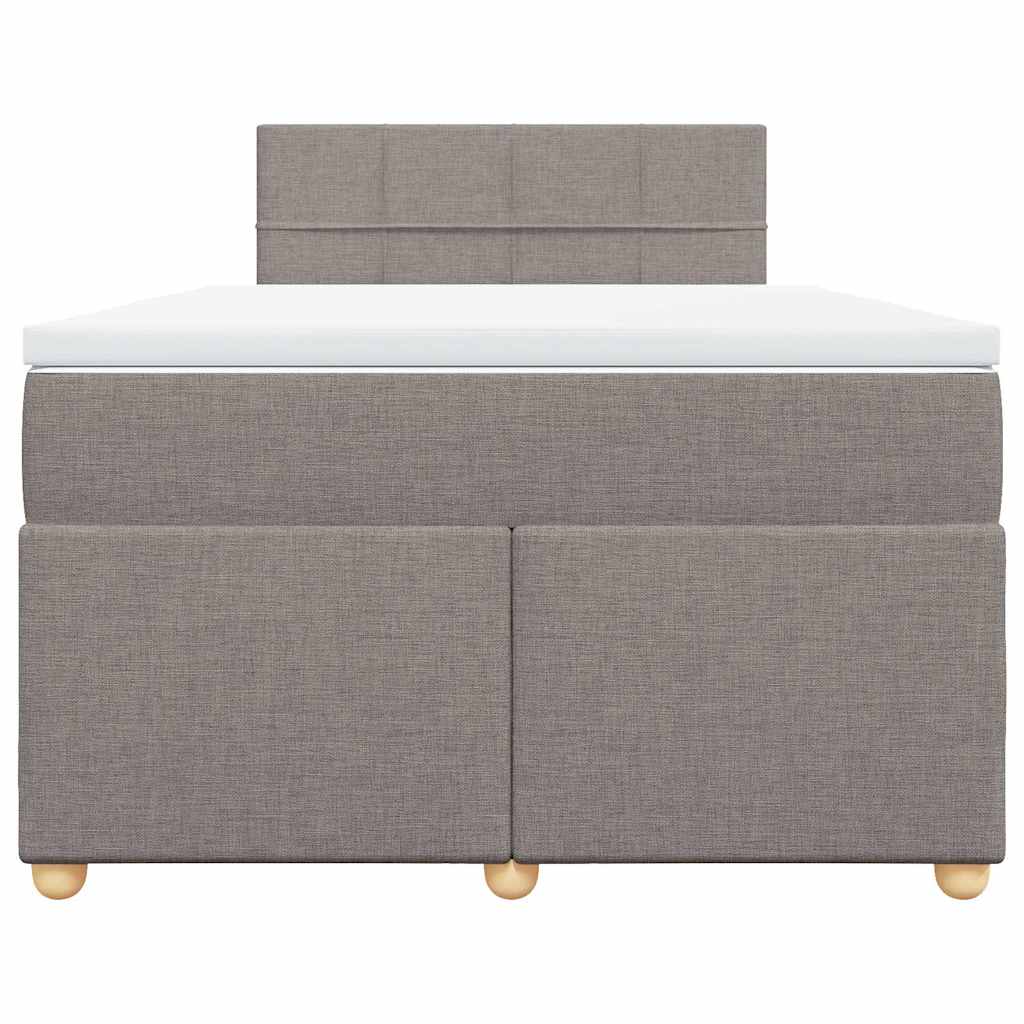 vidaXL Boxspring met matras stof taupe 120x200 cm, foto 4