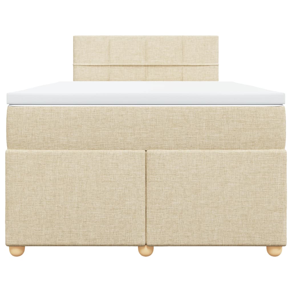vidaXL Boxspring met matras stof crèmekleurig 120x200 cm, foto 4