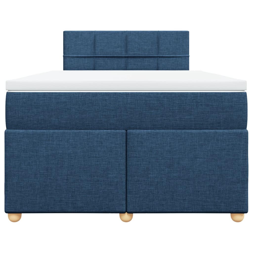 vidaXL Boxspring met matras stof blauw 120x200 cm, foto 4