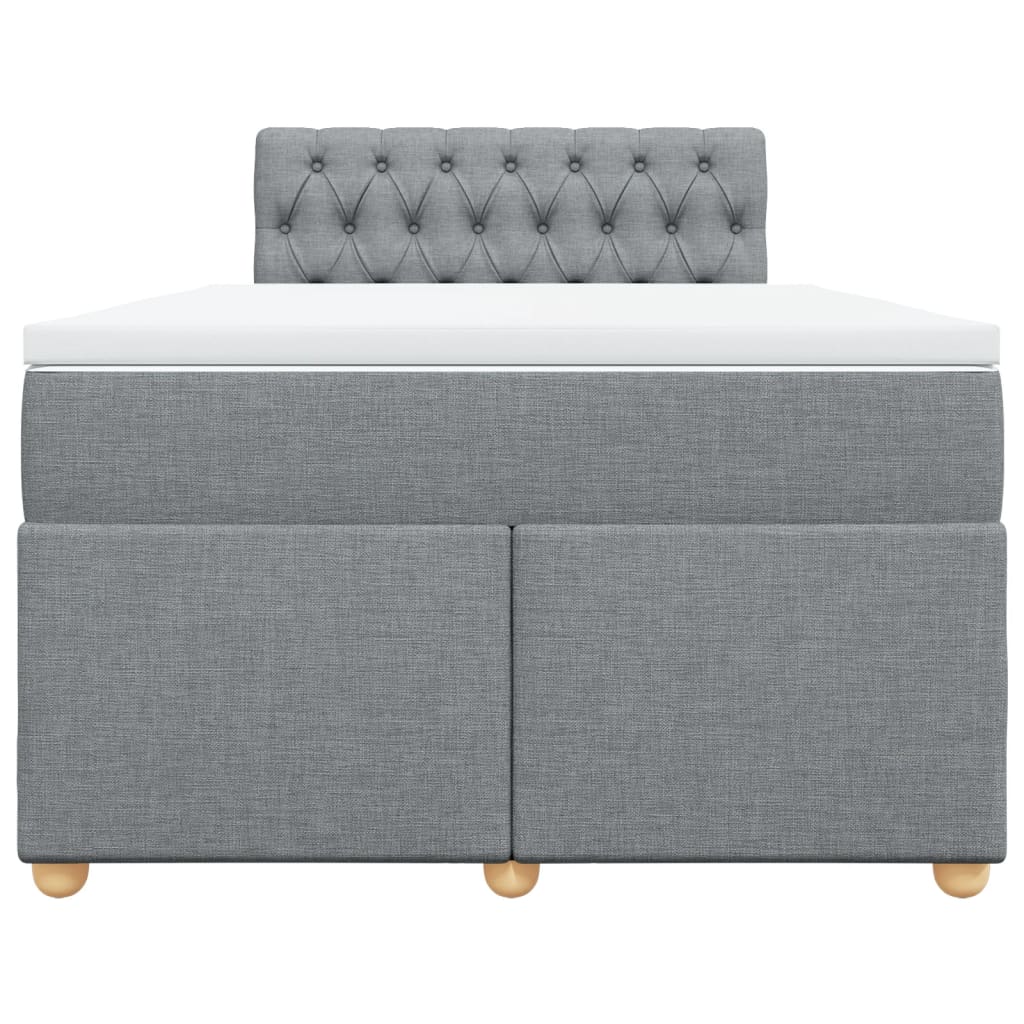 vidaXL Boxspring met matras stof lichtgrijs 120x200 cm grijs, foto 4