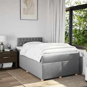 Box spring postel s matrací světle šedá 120 x 200 cm textil - obrázek 3