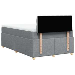 Box spring postel s matrací světle šedá 120 x 200 cm textil - obrázek 6