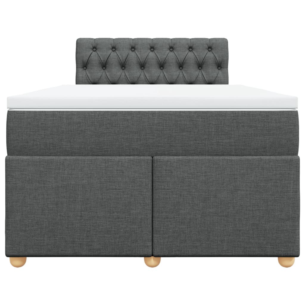 vidaXL Boxspring met matras stof donkergrijs 120x200 cm grijs, foto 4