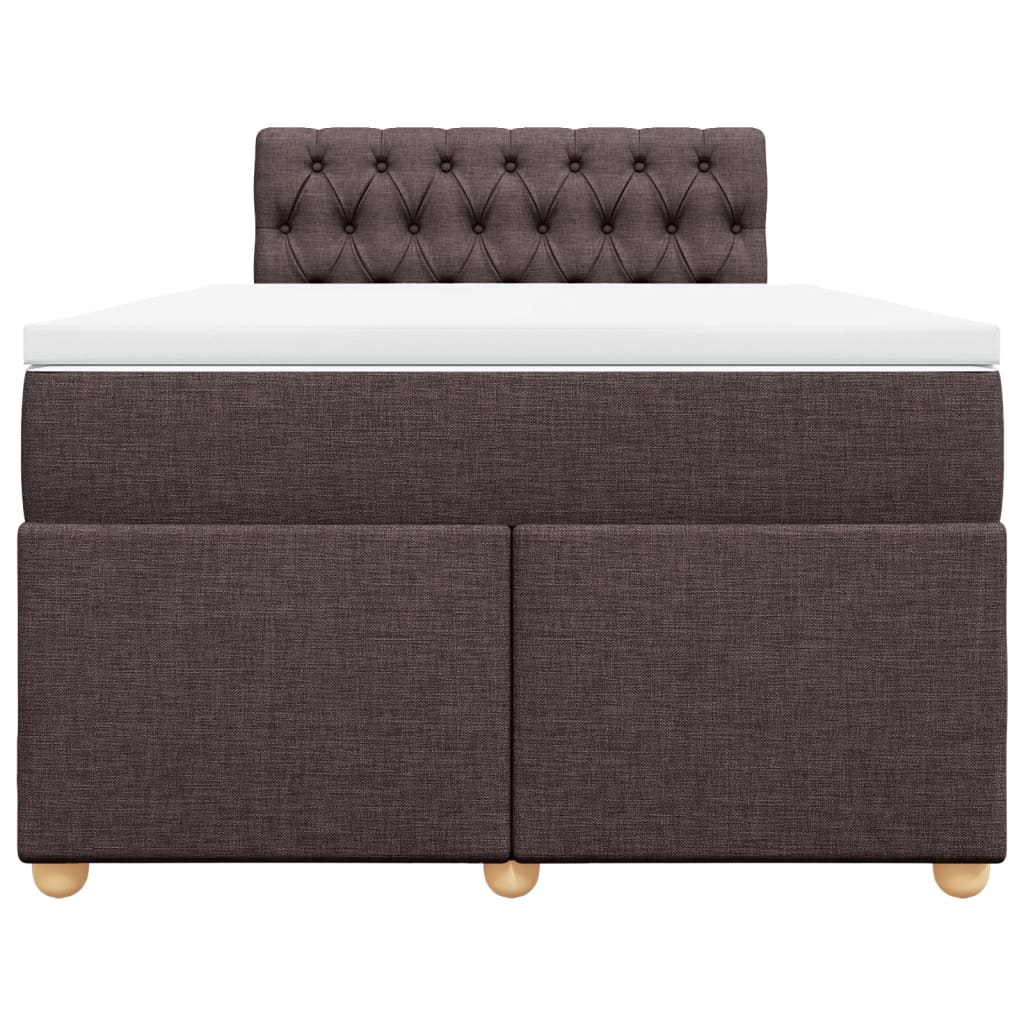 vidaXL Boxspring met matras stof donkerbruin 120x200 cm bruin, foto 4