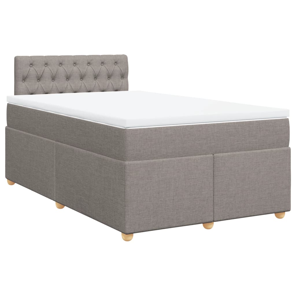 vidaXL Boxspring met matras stof taupe 120x200 cm, foto 3