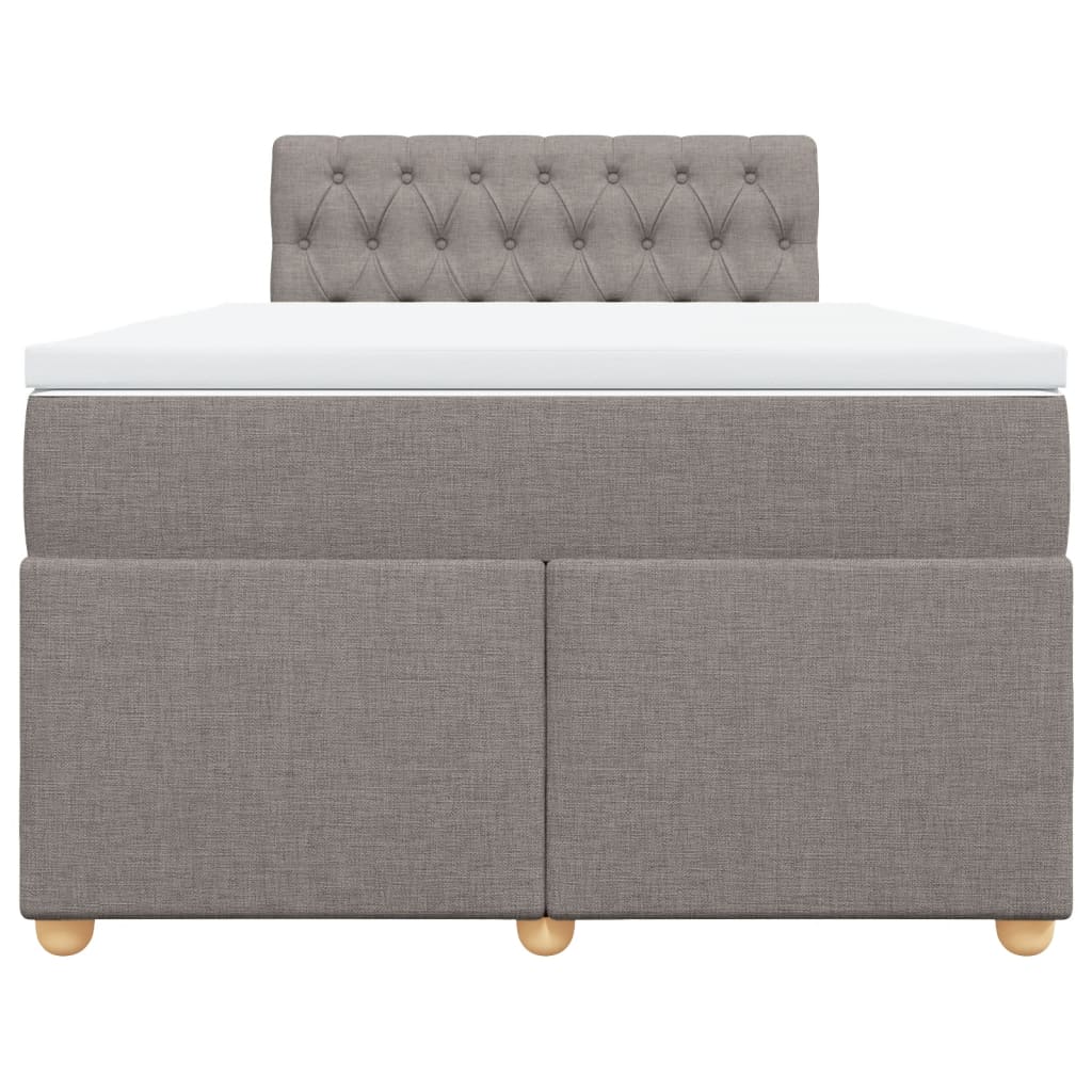 vidaXL Boxspring met matras stof taupe 120x200 cm, foto 4