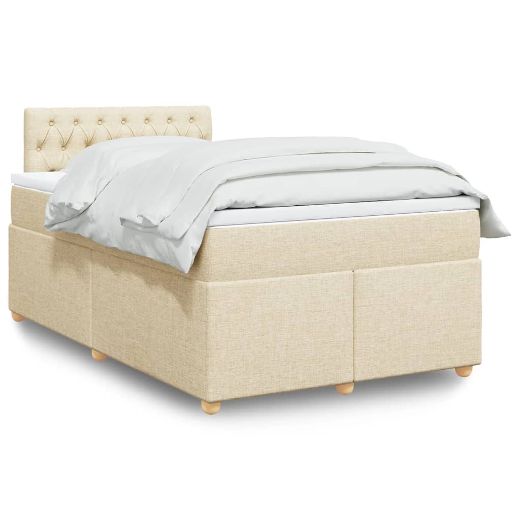 Boxspringbett mit Matratze Creme 120×200 cm Stoff