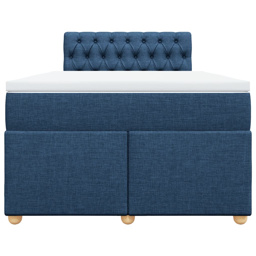 vidaXL Boxspring met matras stof blauw 120x200 cm, foto 4