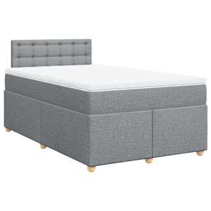 Box spring postel s matrací světle šedá 120 x 200 cm textil - obrázek 2