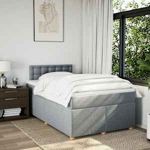 Box spring postel s matrací světle šedá 120 x 200 cm textil - obrázek 3