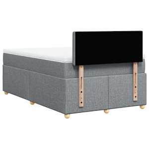 Box spring postel s matrací světle šedá 120 x 200 cm textil - obrázek 6