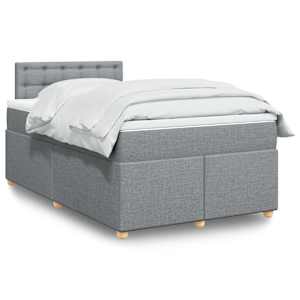 Box spring postel s matrací světle šedá 120 x 200 cm textil - obrázek 1