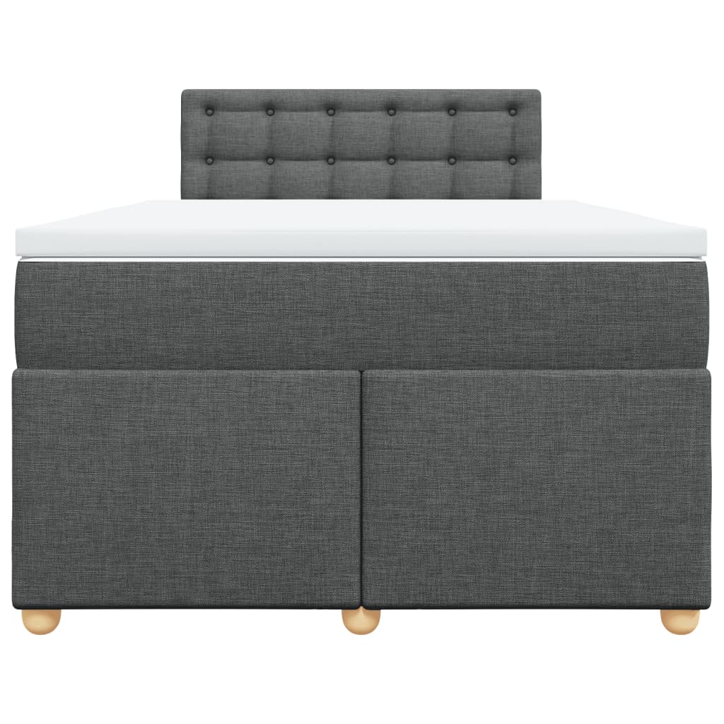 vidaXL Boxspring met matras stof donkergrijs 120x200 cm grijs, foto 4