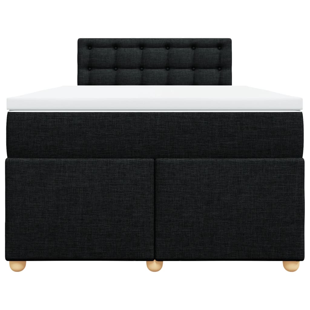 vidaXL Boxspring met matras stof zwart 120x200 cm, foto 4