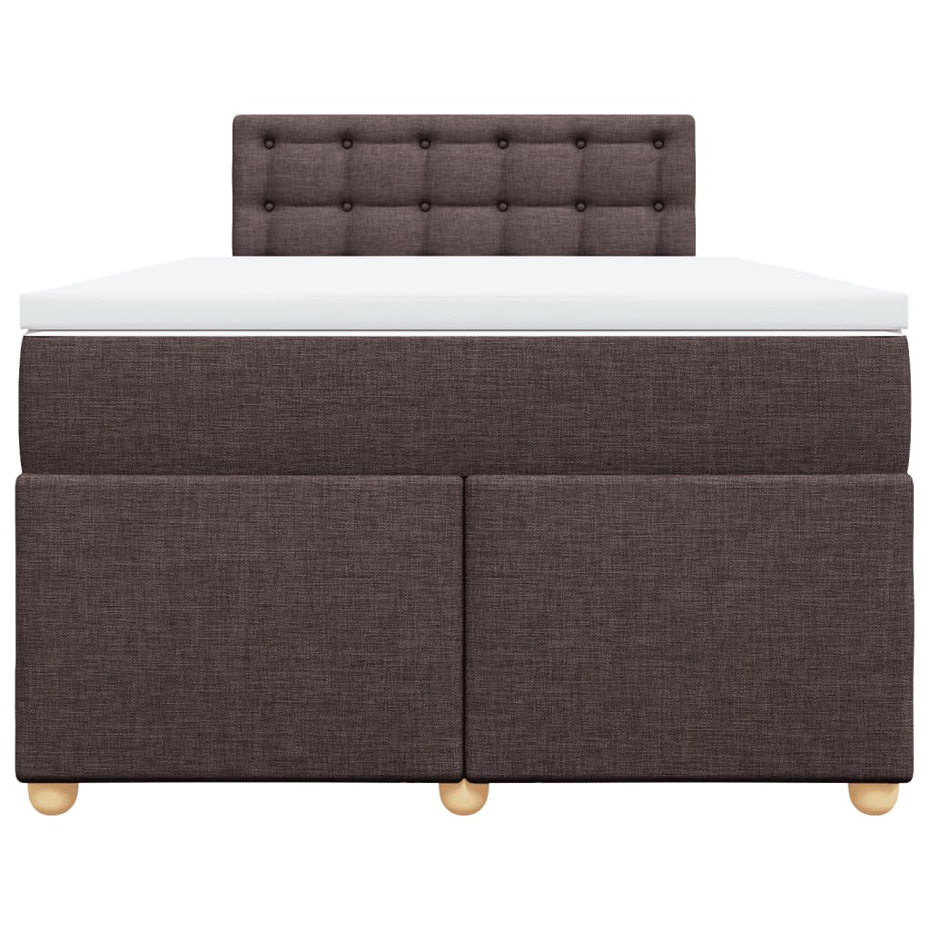 vidaXL Boxspring met matras stof donkerbruin 120x200 cm bruin, foto 4