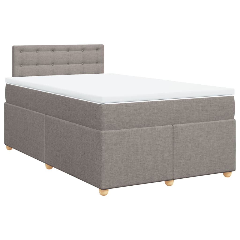 vidaXL Boxspring met matras stof taupe 120x200 cm, foto 3