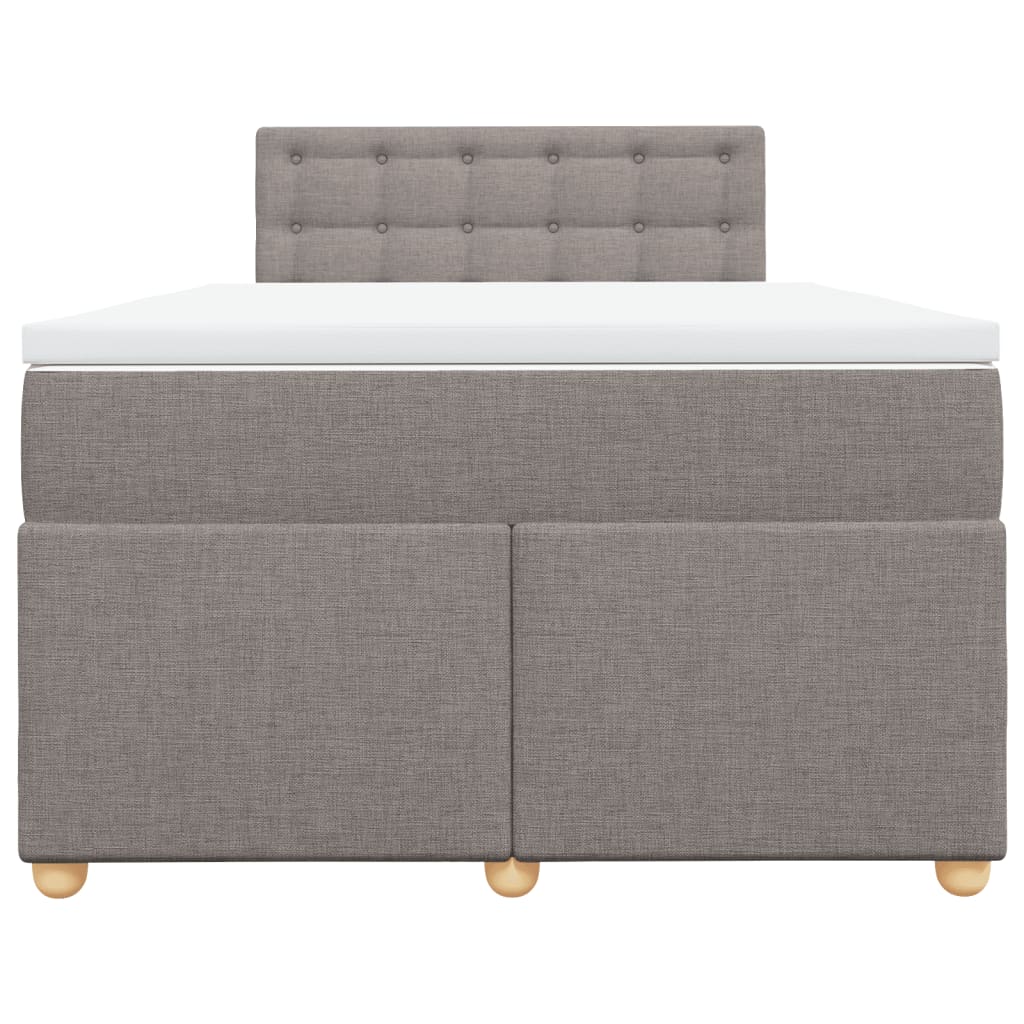 vidaXL Boxspring met matras stof taupe 120x200 cm, foto 4