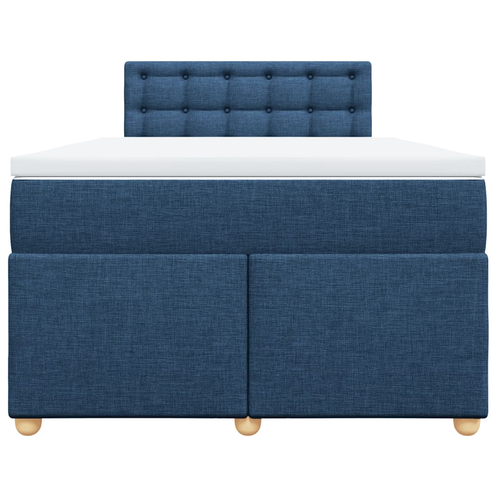 vidaXL Boxspring met matras stof blauw 120x200 cm, foto 4