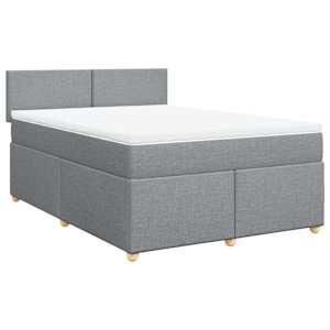 Box spring postel s matrací světle šedá 140 x 190 cm textil - obrázek 2