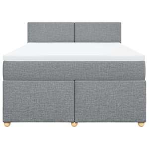 Box spring postel s matrací světle šedá 140 x 190 cm textil - obrázek 4