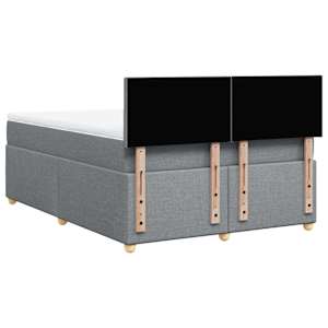 Box spring postel s matrací světle šedá 140 x 190 cm textil - obrázek 6