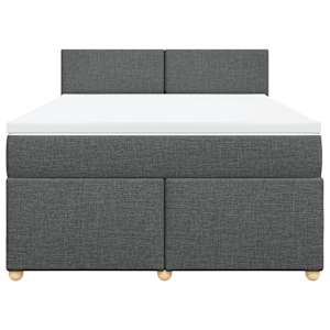 Box spring postel s matrací tmavě šedý 140 x 190 cm textil - obrázek 4