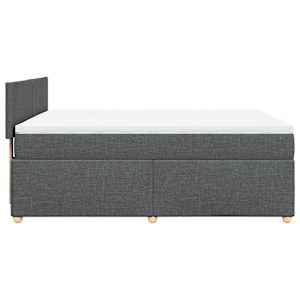 Box spring postel s matrací tmavě šedý 140 x 190 cm textil - obrázek 5