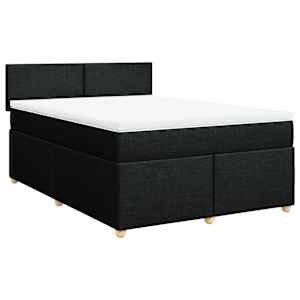Box spring postel s matrací černá 140 x 190 cm textil - obrázek 2