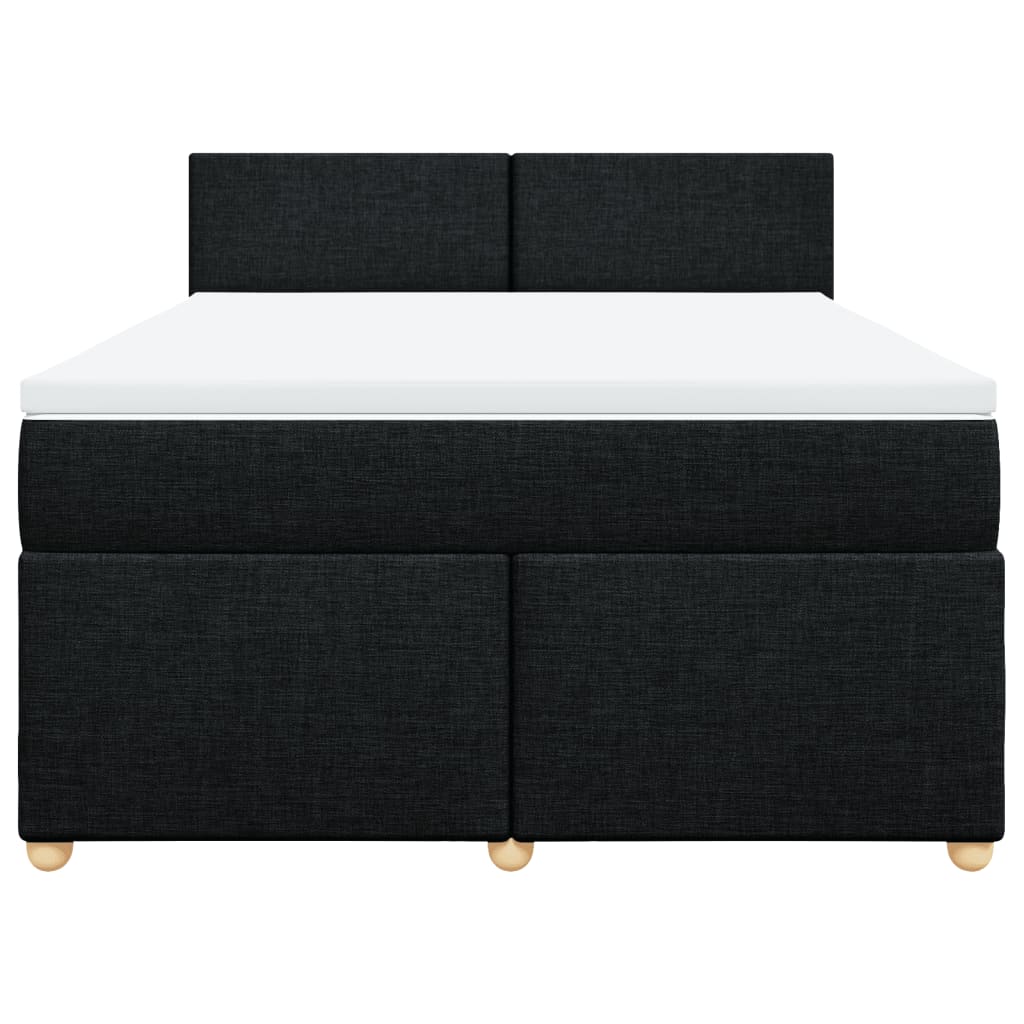 vidaXL Boxspring met matras stof zwart 140x190 cm, foto 4
