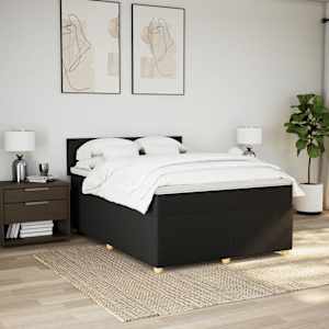 Box spring postel s matrací černá 140 x 190 cm textil - obrázek 3