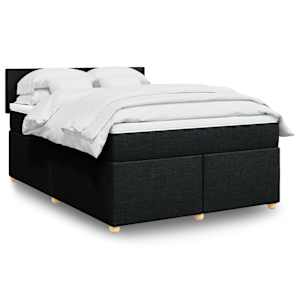 Box spring postel s matrací černá 140 x 190 cm textil - obrázek 1
