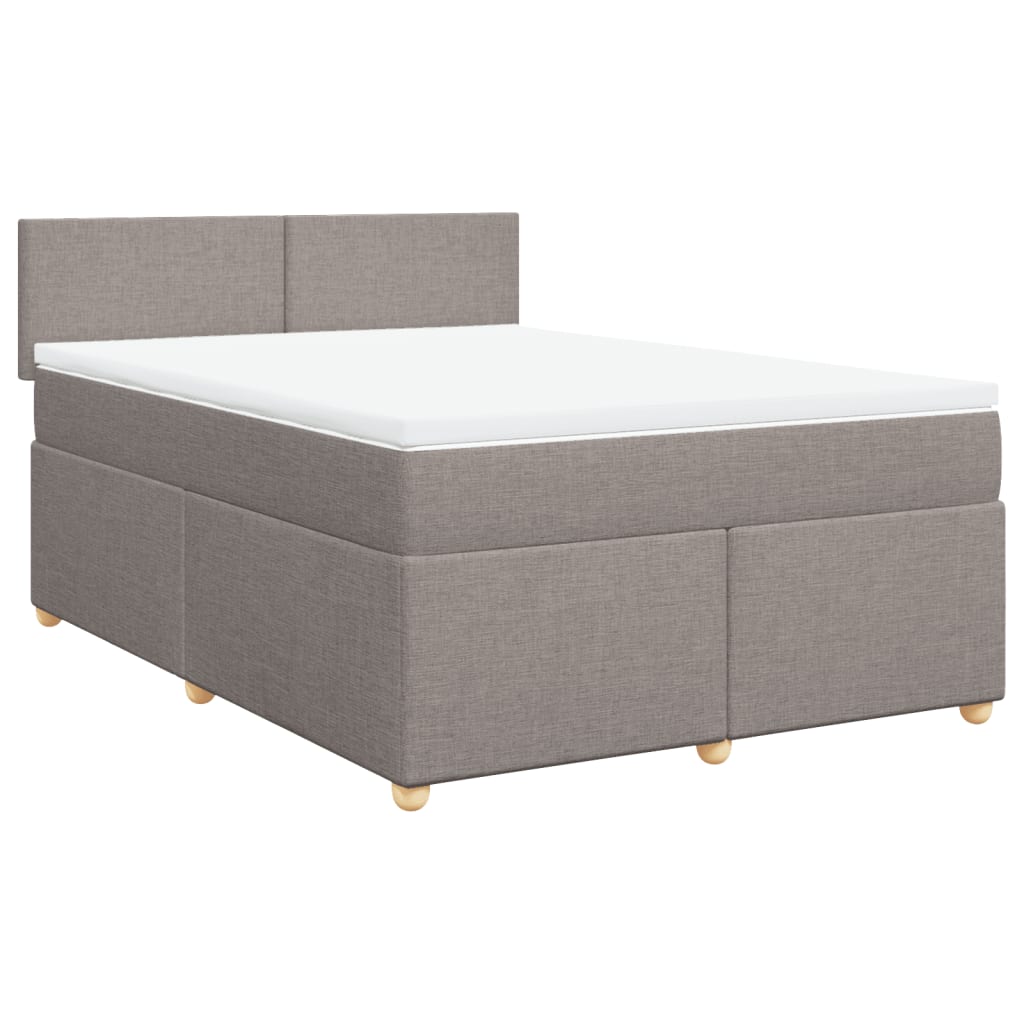 vidaXL Boxspring met matras stof taupe 140x190 cm, foto 3