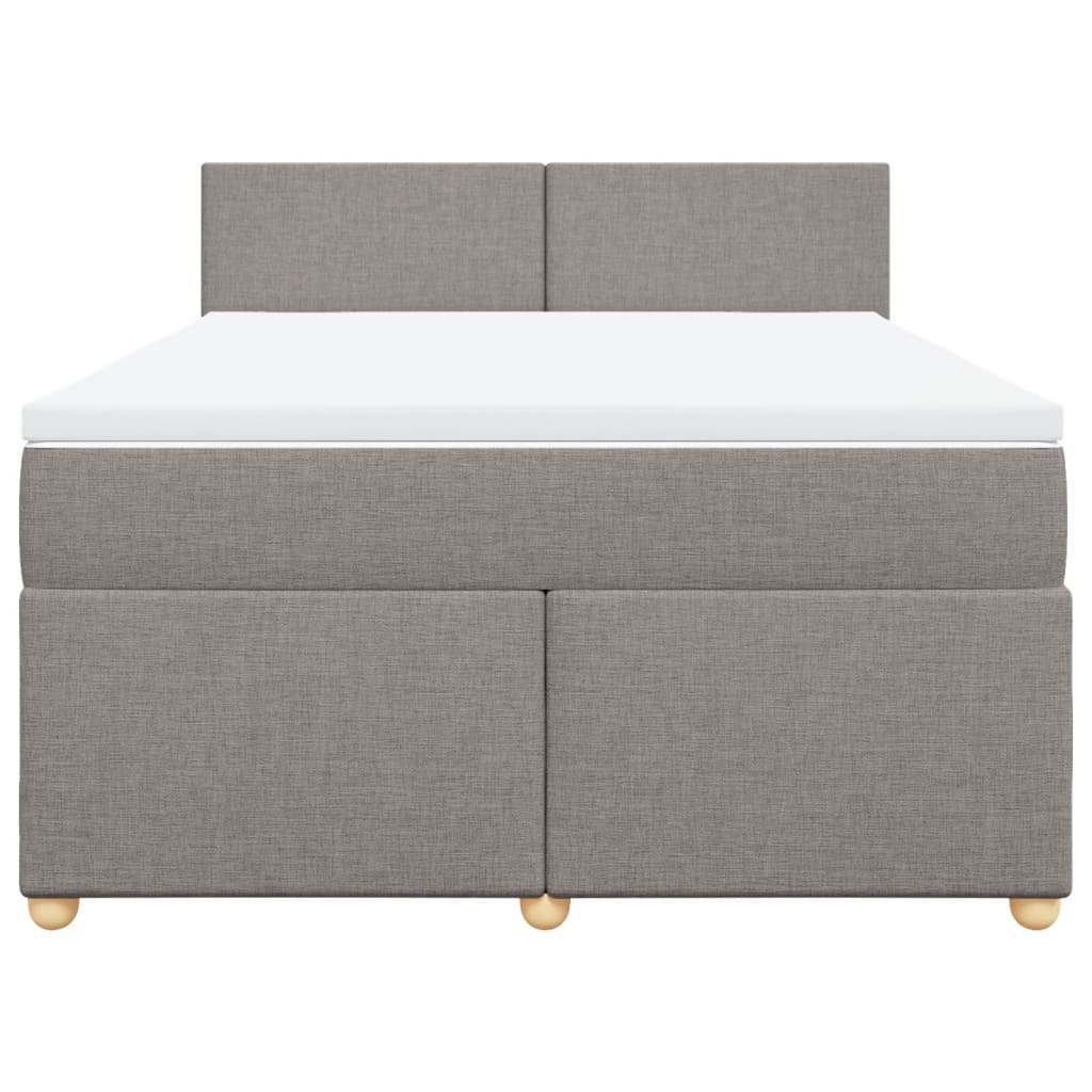 vidaXL Boxspring met matras stof taupe 140x190 cm, foto 4