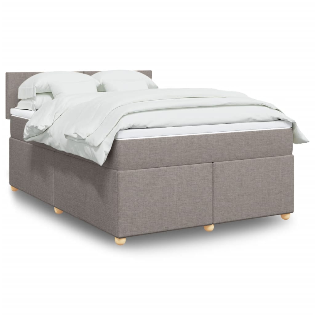 Boxspringbett mit Matratze Taupe 140×190 cm Stoff