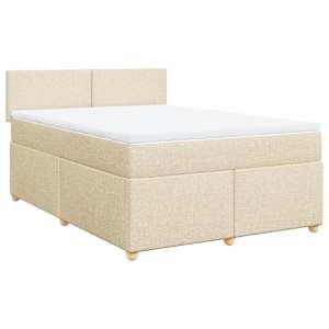 Box spring postel s matrací krémová 140x190 cm textil - obrázek 2