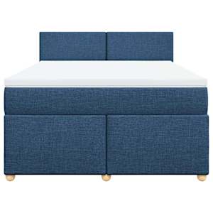 Box spring postel s matrací modrá 140x190 cm textil - obrázek 4