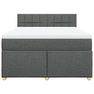 Box spring postel s matrací tmavě šedý 140 x 190 cm textil - obrázek 4
