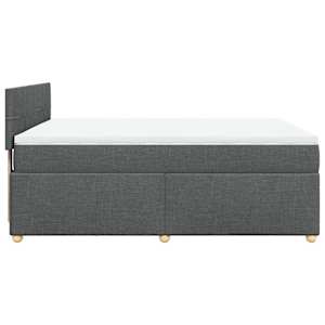 Box spring postel s matrací tmavě šedý 140 x 190 cm textil - obrázek 5
