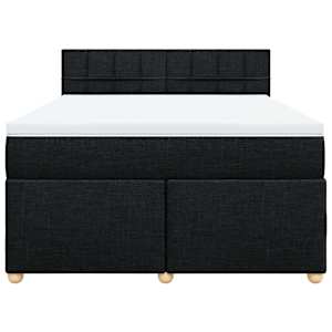 Box spring postel s matrací černá 140 x 190 cm textil - obrázek 4