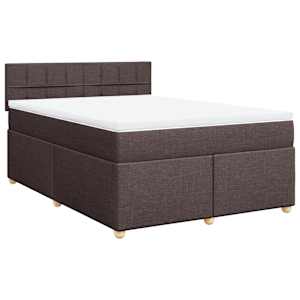 Box spring postel s matrací tmavě hnědá 140x190 cm textil - obrázek 2
