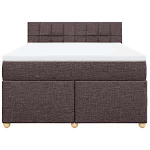 Box spring postel s matrací tmavě hnědá 140x190 cm textil - obrázek 4
