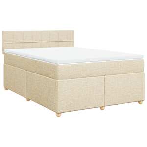 Box spring postel s matrací krémová 140x190 cm textil - obrázek 2