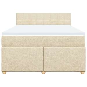 Box spring postel s matrací krémová 140x190 cm textil - obrázek 4