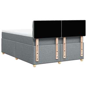 Box spring postel s matrací světle šedá 140 x 190 cm textil - obrázek 6
