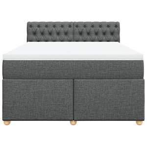Box spring postel s matrací tmavě šedý 140 x 190 cm textil - obrázek 4