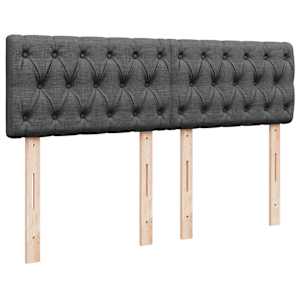 Box spring postel s matrací tmavě šedý 140 x 190 cm textil - obrázek 10