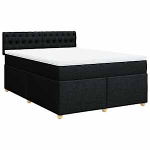 Box spring postel s matrací černá 140 x 190 cm textil - obrázek 2